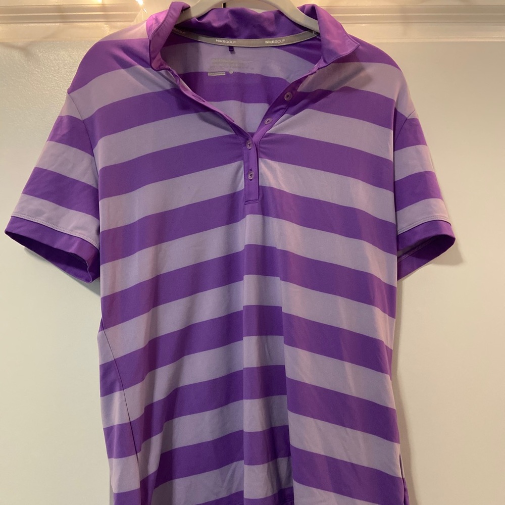 Nike Golf Dri-Fit Performance purple striped top